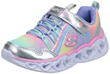 Skechers girls Heart Lights-rainbow Lux Sneaker, Silver/Multi, 1 Little Kid US