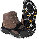 Upgraded Version of Walk Traction Ice Cleat Spikes Crampons,True Stainless Steel Spikes and Durable Silicone,Boots for Hiking On Ice & Snow Ground,Mountian.