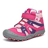 Mishansha Kids Water Resistant Hiking Boots, Boys Girls Anti Collision Anti-Skid Athletic Outdoor Ankle Adventure Trekking Shoes Rose and Pink 10 toddler