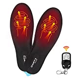 Dr.Warm Rechargeable Heated Insole with Remote Control Switch Wireless Thermal Insoles for Hunting Fishing Hiking Camping Unisex/ Black/ L