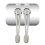 LOCK LACES (Elastic No Tie Shoelaces) (White, 48-Inch)