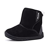 BMCiTYBM Baby Snow Boots Boys Girls Winter Fur Lined Shoes 6 9 12 18 24 Months Black Size 6-12 Months Infant
