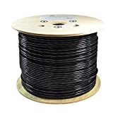 DRIPSTONE Bare Copper 500ft CAT6 Outdoor/Direct Burial Solid Ethernet Cable 23AWG CMX Waterproof Wire Pass Fluke Test