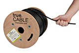 trueCABLE Cat6 Direct Burial, Shielded FTP, 500ft, Waterproof, Outdoor Rated CMX, Black, 23AWG Solid Bare Copper, 550MHz, PoE++ (4PPoE), ETL Listed, Bulk Ethernet Cable
