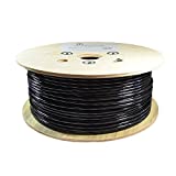 Dripstone - 600030 500ft CAT6 FTP Shielded Direct Burial Solid Copper Ethernet Cable 23AWG CMX Waterproof Wire HDPE Insulated Fluke Tested 550Mhz, Black (B07DY82WJX)