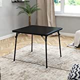 Flash Furniture Folding Card Table - Black Foldable Card Table Square - Portable Table with Collapsible Legs
