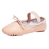 Stelle Premium Authentic Leather Baby Ballet Slipper/Ballet Shoes(Toddler/Little Kid/Big Kid)(10MT, Ballet Pink，with Tie)