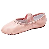 Stelle Girls Ballet Dance Shoes for Toddler/Little Kid/Big Kid/Boy, Full Sole No-Tie Ballet Slippers (Ballet Pink, 9MT)