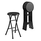 CoscoProducts COSCO 24' Vinyl Padded Folding Stool, Black, 4-Pack