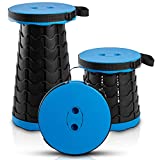 RMB Adjustable Light Weight Portable Telescopic Stool - Blue - Folding Stool - Fish Scale -Structure for Stability -Non-Slip Grip -Resilient ABS Plastic Material for Indoor/Outdoor Use (Blue)