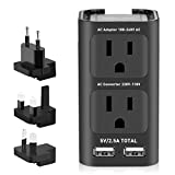 2000W Voltage Converter 220 to 110 Power Converter ,Universal Travel Adapter and Converter Combo with 2.5A 2-Port USB Charging and EU/UK/AUS/US Worldwide Plug Adapter (Black)