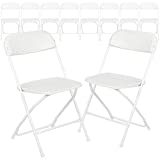 Flash Furniture Hercules™ Series Plastic Folding Chair - White - 10 Pack 650LB Weight Capacity Comfortable Event Chair-Lightweight Folding Chair