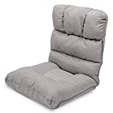 WAYTRIM 5-Position Indoor Adjustable Floor Chair, Padded Kids Gaming Sofa Chair with Backrest, Perfect for Living Room, Bedroom - Gray