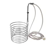 NY Brew Supply - 43237-2 Stainless Steel Wort Chiller, 1/4' x 20', Sage/Silver