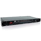 8 Outlet Power Sequencer Conditioner - 2200W Rack Mount Pro Audio Digital Power Supply Controller Regulator w/ Voltage Readout,Surge Protector,For Home Theater,Stage / Studio Use - Pyle PS1000 ,Black