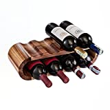 Wooden Wine Racks Countertop, 8 Bottle Wine Rack, Acacia Wine Bottle Holder Stand, Free Standing Wine Storage, Wine Shelf Organizer, Perfect for Home Décor and Wine Gifts, No Need Assembly