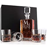 Amazing Items Personalized 5 pc Whiskey Decanter Set - 9 Design Options - Limited Edition Custom Liquor 27 oz, 800ml Crystal Decanter w/ 4pcs Whiskey Glass Set, Scotch Gift for Men, Jarra de Whisky #2