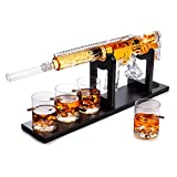 AR15 Whiskey Decanter Set - Limited Edition ,Silencer Stopper - 800 ml & 4 12oz Bullet Glasses - Unique Gift - Drinking Party Accessory, Handmade Gun Liquor Decanter, Tik Tok Gun Decanter