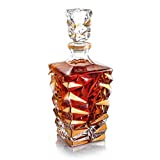 Amerigo Crystal Whiskey Decanter - Whisky Gifts for Men - Bar Accessories - Birthday Gift for Him, Boyfriend, Husband