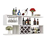 Wine Rack Wall-Mounted Wine Cabinet Living Room Hanging Rack Bar Decoration Rack (Color : White, Size : 12069.824cm)