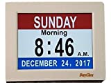 DayClox Memory Loss Digital Calendar 5-Cycle Clock with Red White & Blue or Black & White Section Display