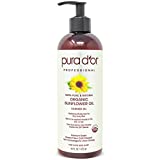 PURA D'OR Organic Sunflower Seed Oil (16oz) USDA Certified 100% Pure Carrier Oil - Moisturizing & Nourishing For Skin, Face, & Hair (Packaging May Vary)