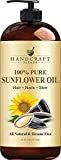 Handcraft Sunflower Oil – 100% Pure and Natural – Premium Quality Cold Pressed Carrier Oil for Essential Oils, Massage Oil, Moisturizing Skin and Hair – 16 fl. Oz