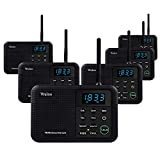 Wuloo Intercoms Wireless for Home 1 Mile Range 22 Channel 100 Digital Code Display Screen, Wireless Intercom System for Home House Business Office, Room to Room Intercom Communication (6 Packs, Black)