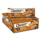 Quest Nutrition Chocolate Peanut Butter Bars, High Protein, Low Carb, Gluten Free, Keto Friendly, Chocolate Peanut Butter - 12 Count