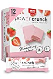 Power Crunch Whey Protein Bars, High Protein Snacks with Delicious Taste, Strawberry Crème, 1.4 Ounce (12 Count)