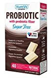 YumVs Probiotic w/ Prebiotic Fiber, White Chocolate Flavor (40 Ct); Chewables for Men and Women, Sugar Free, Digestive Health Daily Dietary Supplement, Vegan, Kosher, Halal, Gluten Free