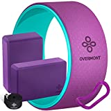 Overmont 5-in-1 Set, 1 Yoga Wheel for Back Pain- 13x 5in, 2 EVA Foam Yoga Blocks with Strap, 1 Extend Ring Premium Back Roller for Yoga Pose Backbend Stretching Pilates Meditation