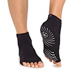 Gaiam Yoga Socks - Toeless Grippy Non Slip Sticky Grip Accessories for Women & Men - Hot Yoga, Barre, Pilates, Ballet, Dance, Home - Granite Storm