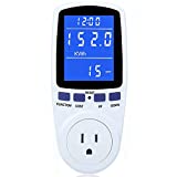 Upgraded Watt Meter Power Meter Plug Home Electricity Usage Monitor, Electrical Usage Monitor Consumption, Energy Voltage Amps Kill Meter Tester with Backlight, Overload Protection, 7 Modes Display