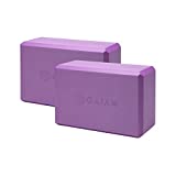 Gaiam Essentials Yoga Block (Set Of 2) - Supportive Latex-Free Eva Foam Soft Non-Slip Surface For Yoga, Pilates, Meditation, Deep Purple