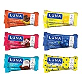 LUNA BAR - Gluten Free Snack Bars - Variety Pack - Flavors May Vary- 8g-9g of protein - Non-GMO - Plant-Based Wholesome Snacking (1.69 Ounce Snack Bars, 12 Count) Assortment May Vary