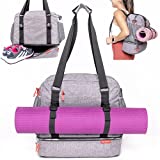 LUCKAYA Yoga Mat Tote bag/Backpack: Multi Purpose Carryall Bag For Office,Yoga,Travel and Gym! Carry Your Mat of any size,Laptop and Gear in One Bag! … (CHARCOAL GREY)