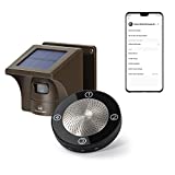 eMACROS HS002 Pro 1 Smart Wireless Driveway Alarm, Long Range Solar-Powered Motion Sensor, App for Remote Arm/Disarm & Schedule Alerts with 27 Chimes,1 Receiver and 1 Sensor