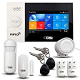 【OSI Wireless WiFi Smart Home Security DIY Alarm System - 8 Piece】 DIY Home Wi-Fi Alarm Kit with Motion Detector,Notifications with app,Door/Window Sensor, Siren,Compatible with Alexa,NO Monthly Fees