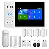 Home Security Alarm System - 4.3 inch Touch Screen Panel - DIY Wireless 4G WiFi Burglar Alarm System Kit with APP - Compatible with Alexa & Google Assistant (NO Monthly Fees) (4G+WiFi)