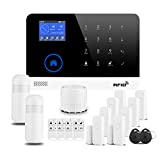 Alarm Security System,Wireless DIY Burglar Alarm 18 Piece Kit with GSM and WiFi APP Control for Home Office & Shop - Compatible with Alexa and Google Assistant