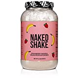 Naked Shake – Vegan Protein Powder, Strawberry Banana – Flavored Plant Based Protein from US & Canadian Farms with MCT Oil, Gluten-Free, Soy-Free, No GMOs or Artificial Sweeteners – 30 Servings