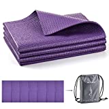 Avoalre Yoga Mat Foldable Non Slip 66''L x 24''W x 1/4inch Thick Portable Eco Friendly Anti-Tear Fitness Exercise Mat Travel Outdoor Yoga Mat with Carry Bag for Yoga, Pilates Gym and Floor Workouts