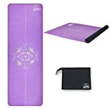 Yoga Mat Non Slip, 1/16 inch Pilates Fitness Mats with Alignment Marks, Anti-Tear Yoga Mats for Women, Exercise Mats for Home Workout with Carrying Bag