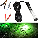 Lightingsky 12V 10.8W 180 LEDs 1080 Lumens LED Submersible Fishing Light Underwater Fish Finder Lamp with 5m Cord (Green-10.8W)