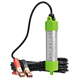 SF 12V 45W 72 LED Bait Submersible Fishing Light Attractants Underwater Crappie Lure Green Night Finder with Battery Clip & Power Plug # 4 Sides