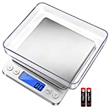 Fuzion Digital Kitchen Scale 3000g/ 0.1g, Pocket Food Scale 6 Measure Modes, Gram Scale with 2 Trays, LCD, Tare, Digital Scale Grams and Ounces for Food, Cooking, Nutrition, Reptiles(Battery Included)