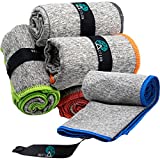 Acteon Microfiber Quick Dry Gym Towel, Silver ION Odor-Free Mega Absorbent Fiber (5-Pack), Fast Drying, Men & Women Small Workout Gear for Body Sweat, Beach, Working Out, Camping, Travel Towels