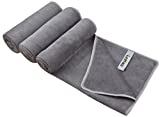 KinHwa Absorbent Workout Towels for Gym Soft Gym Towels for Sweat Microfiber Sports Towel Perfect Size for Workouts, Hot Yoga, Running, Biking or Camping 16inch x 31inch 3 Pack Gray