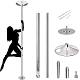 Stripper Pole for Home, Static Spinning Pole Dance Pole 45 mm Removable Dancing Pole for Home Bedroom Gym Party Club Exercise, 7' to 9' Adjustable Height, Heavy-Duty Max Load 400 lbs